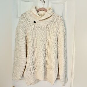 NWOT- Original Aran Co Elegant Cream Cable Knit Irish Sweater